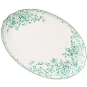❤️ New Pioneer Woman Agatha Elegant Floral Green and White Serving Platt…